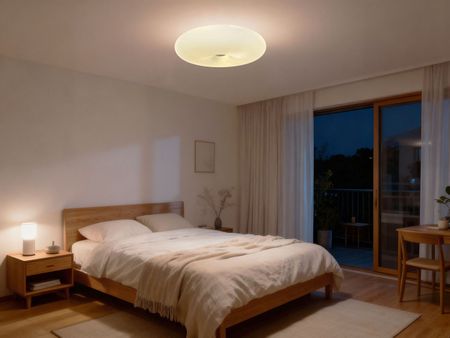 Biały plafon, lampa sufitowa BIANTE, okrągła, gładka szklana oprawa