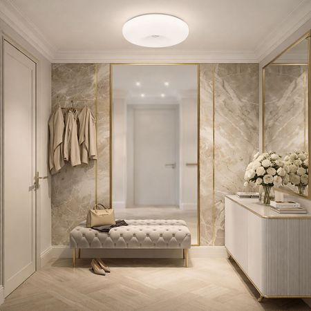 Biały plafon, lampa sufitowa BIANTE, okrągła, gładka szklana oprawa