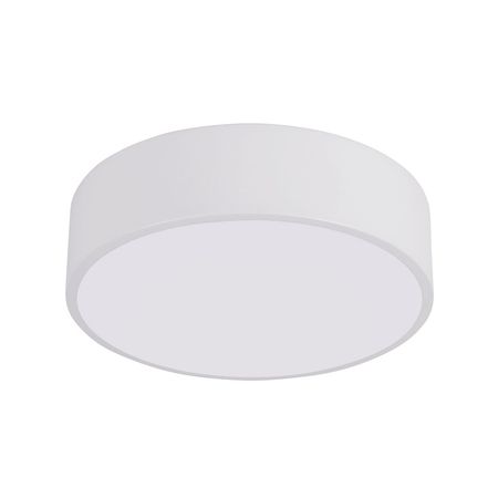 Biały plafon, minimalistyczna lampa sufitowa z dyfuzorem światła, blendą - ORBO