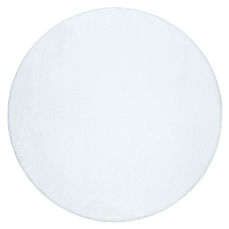 Biały włochaty dywan okrągły, miękki i puszysty, kość słoniowa, możliwość prania - POSH Shaggy