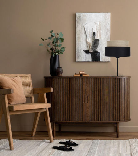 BOHO elegancja, beżowo-czarna lampka nocna z podwójnym abażurem z juty i satyny