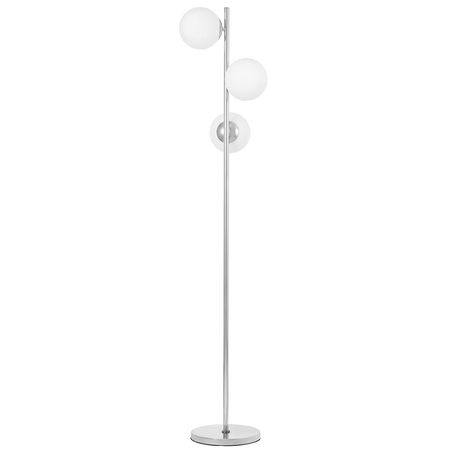 Chromowana minimalistyczna lampa podłogowa FREDICA W3 wielopunktowa