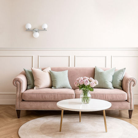 Chromowany, designerski kinkiet z okrągłymi trzema szklanymi kloszami - MARSIADA