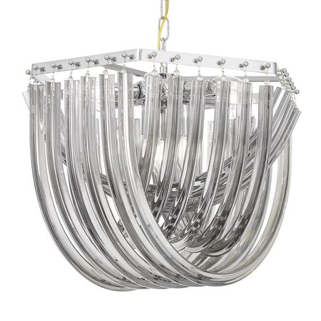 Chromowany żyrandol szklany, luksusowa dymiona lampa wisząca glamour - BOSCONE