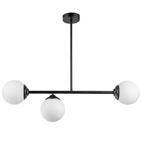 Czarna lampa sufitowa wisząca z białymi kloszami, styl nowoczesny - FINO W3