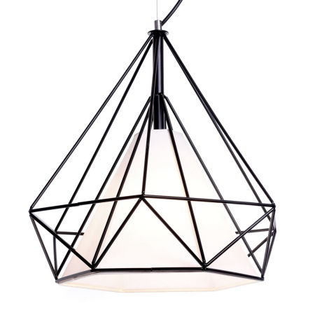 Czarna lampa wisząca druciana diament FORTI industrialna loft skandynawska