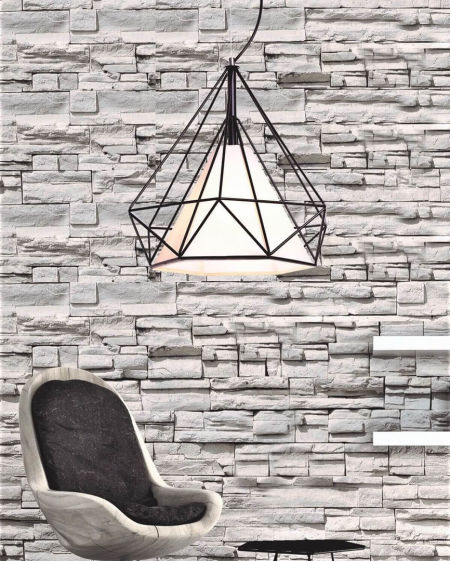 Czarna lampa wisząca druciana diament FORTI industrialna loft skandynawska