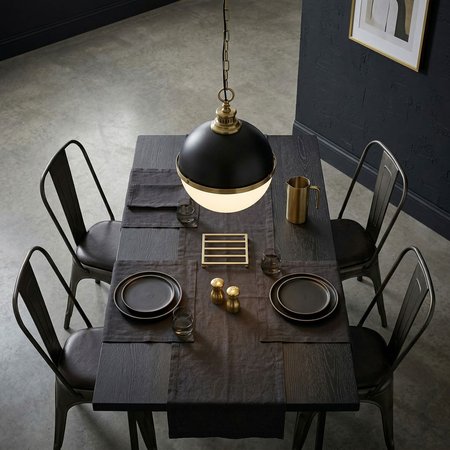 Czarno-mosiężna lampa wisząca kula z białym szklanym kloszem loft industrialna - LARGO
