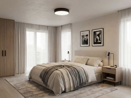 Czarny plafon, nowoczesna lampa sufitowa z rozpraszaczem światła, blendą - ORBO