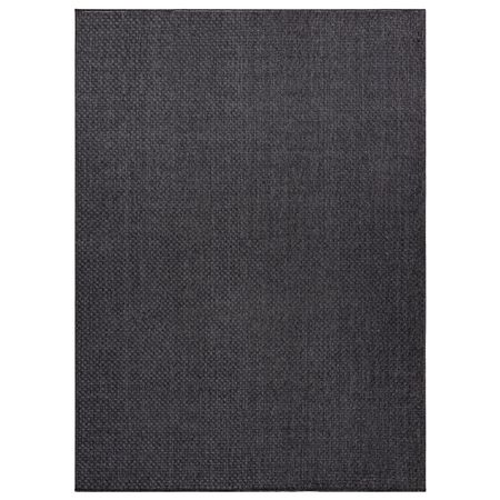 Czarny sznurkowy dywan pleciony na płasko, do salonu, na taras i balkon - TIMO