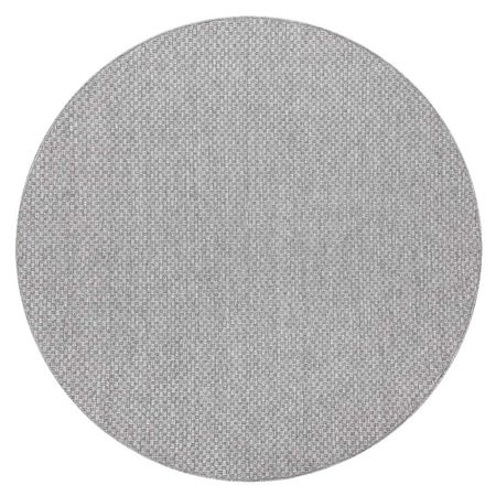 Dywan okrągły jasny szary, dywan sznurkowy do domu i ogrodu w stylu boho - TIMO