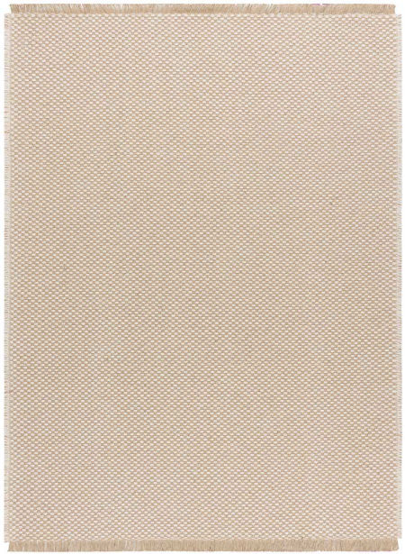 Dywan z juty w kolorze beżowym i kremowym w stylu boho, wzór szachownica, płasko tkany - JUTE