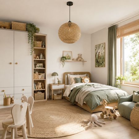 Ekologiczna lampa wisząca bambusowa boho kula do salonu, pleciony naturalny abażur - TARA