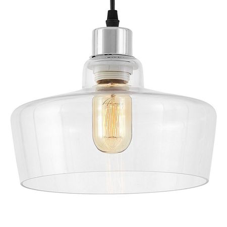 Elegancka lampa wisząca, transparentny szklany klosz, chrom, styl nowoczesny - MORO 1D