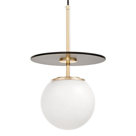 Elegancka, złota lampa wisząca z białym, szklanym kloszem DALTONA W1