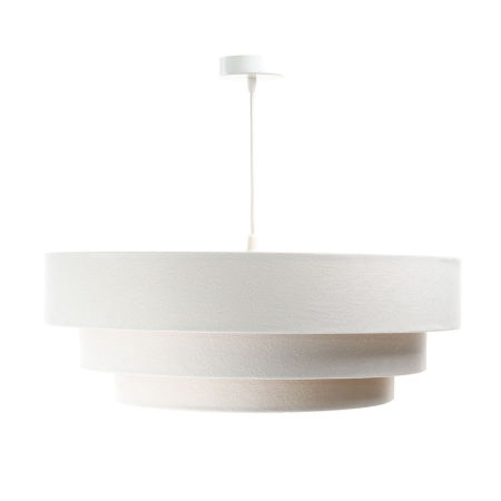 Biała lampa wisząca, welurowa, z trzema abażurami ze złotym wnętrzem TRINITI