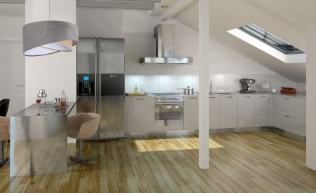 Szaro-beżowa lampa wisząca, welurowa, z asymetrycznym abażurem z białym wnętrzem MIX