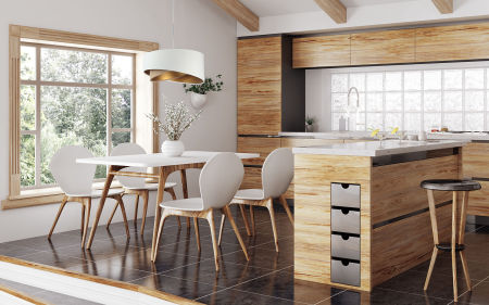 Biało-beżowa lampa wisząca z asymetrycznym kloszem z weluru ze złotym wnętrzem MIX