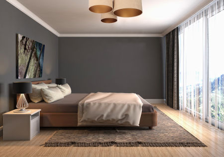 Beżowo-złota lampa sufitowa, plafoniada w kształcie walca z abażurami z weluru TYRION