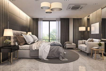 Kremowo-srebrna lampa sufitowa z kloszami w kształcie walca z weluru NOEL