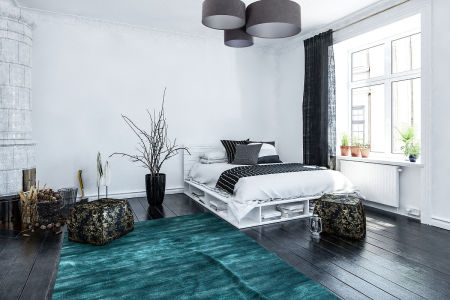 Grafitowa lampa sufitowa, plafoniada w kształcie walca z abażurami z weluru ze srebrnym wnętrzem DOLAN