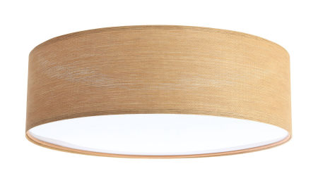 Beżowa lampa sufitowa, plafon ze strukturalnej tkaniny o naturalnym wyglądzie z walcowym abażurem MASATO