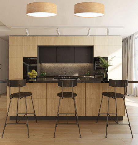 Beżowa lampa sufitowa, plafon ze strukturalnej tkaniny o naturalnym wyglądzie z walcowym abażurem MASATO