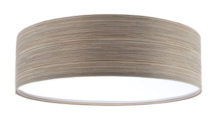 Beżowo-brązowa lampa sufitowa, walcowy plafon ze strukturalnej tkaniny o naturalnym wyglądzie LUNN