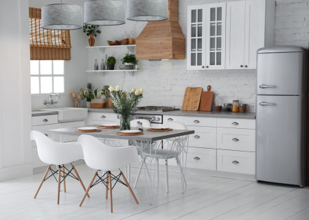 Ciemnoszara lampa wisząca z abażurem ze strukturalnej tkaniny o naturalnym wyglądzie MURII