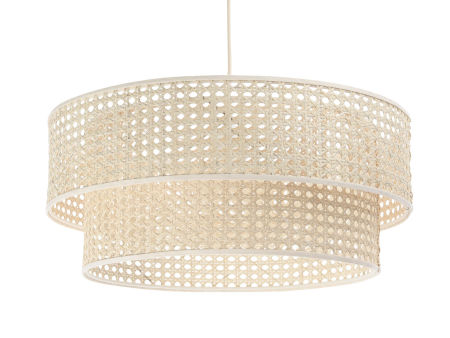 Naturalna lampa wisząca z kloszami z rattanu w kształcie walca, boho ROTANG