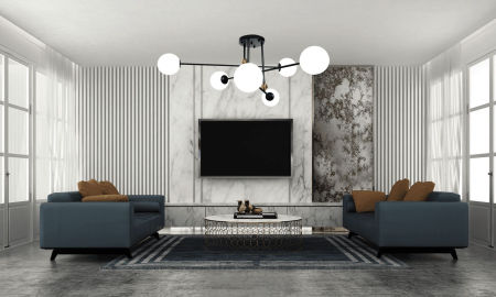 Sześcioramienna czarna lampa wisząca BERSAGO W6 z białymi kulami