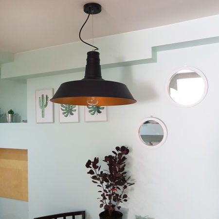 Lampa wisząca industrialna loft SAGGI czarna, metalowa, skandynawska
