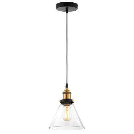 Lampa wisząca loft industrialna skandynawska NUBI szklana zwis stożek przezroczysty