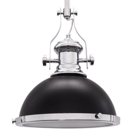 Czarna lampa loft industrialna wisząca ETTORE przemysłowa metalowa matowa kopuła