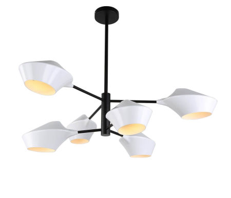 Biało-czarna lampa wisząca o innowacyjnym kształcie, nowoczesna ROMINA W6