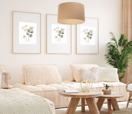 Beżowa lampa wisząca z abażurem w kształcie walca z juty BOHO