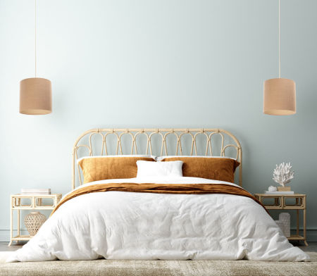 Beżowa lampa wisząca, tuba z kloszem z juty w kształcie walca BOHO