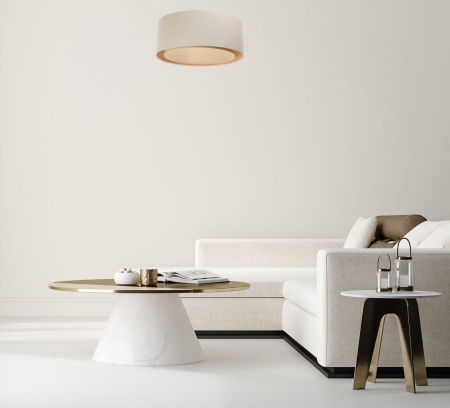 Kremowa lampa wisząca z abażurami w kształcie walca z lnu BOHO - VIVIENNE