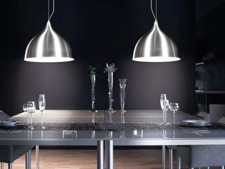 Lampa wisząca VITTORIO srebrna metalowa sufitowa loftowa