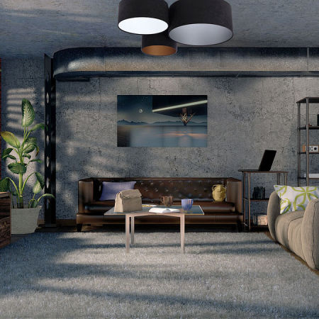 Czarna lampa sufitowa z walcowymi abażurami z weluru z białym, srebrnym i złotym wnętrzem MELIOR