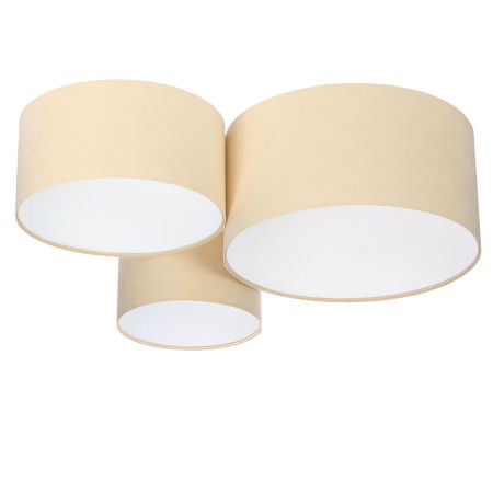 Kremowo-biała lampa sufitowa z kloszami z weluru w kształcie walca, plafoniada NOEL