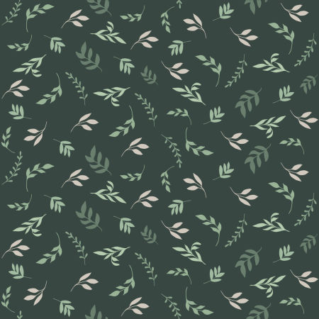 Ciemnozielona, nordycka tapeta w drobne listki, delikatne gałązki, zwiewne rośliny