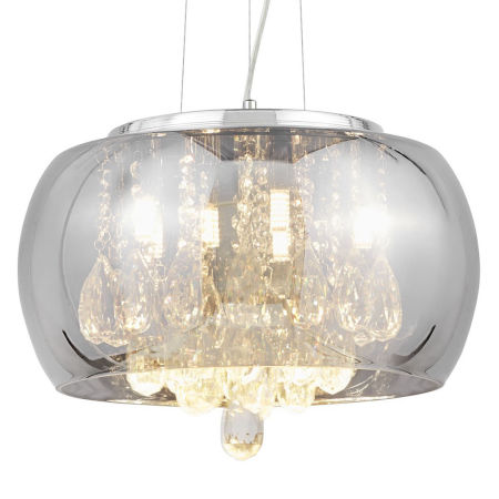 Chromowana nowoczesna lampa wisząca TOSSO półokrągła