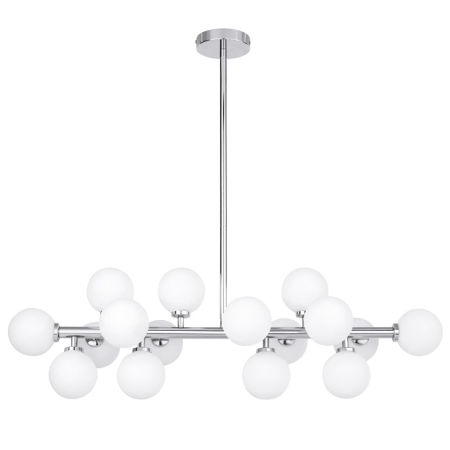 Designerska pozioma lampa wisząca PETRICA chromowana, klosze kule