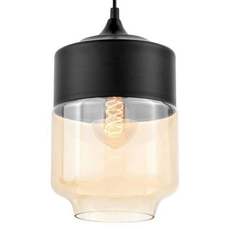Lampa wisząca ASTILA szklana czarny metalowy klosz loft nowoczesna