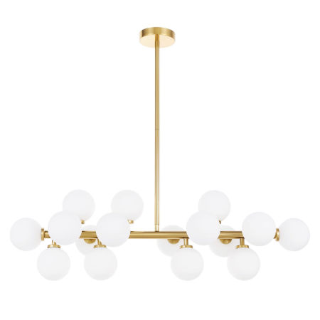 Elegancka mosiężna lampa wisząca PETRICA białe szklane klosze kulki