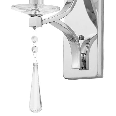 Klasyczny kinkiet ścienny VENISIA W1 B kryształowy, chrom, do sypialni lub salonu