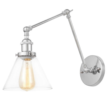 Loftowy kinkiet z regulowanym ramieniem NUBI W2 przezroczysty klosz stożkowy