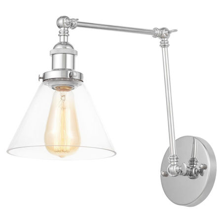 Loftowy kinkiet z regulowanym ramieniem NUBI W2 przezroczysty klosz stożkowy