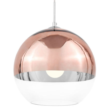 Lampa wisząca VERONI nowoczesny szklany klosz kula różowe złoto rose gold